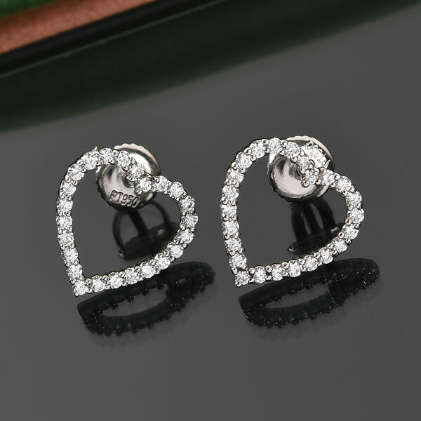 RHAPSODY - Diamant-Herz-Ohrringe, zertifiziert VS E-F, 950 Platin ca. 0,50 ct image number 1