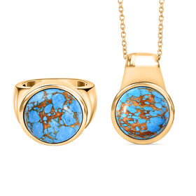 EVER TRUE AAA Blaues Türkis Schmuckset ca. 50 cm (Größe 17) ca. 30,00 ct.