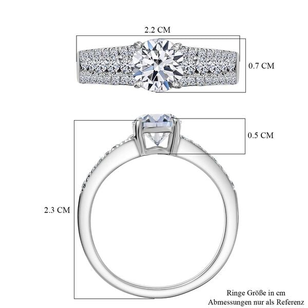 LUXURIANT DIAMOND - Lab Grown Diamant SI-GH SGL zertifiziert Ring 925 Silber rhodiniert (Größe 21.00) (10-15 Werktage Lieferzeit) ca. 1.50 ct image number 5