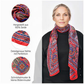 100% Seiden Schal, rot