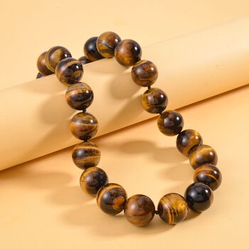 19-21 mm gelbe Tigerauge-Halskette, 50 cm - 1250 ct.