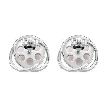 Wei&szlig;e S&uuml;&szlig;wasser Perle Ohrstecker, 925 Silber rhodiniert