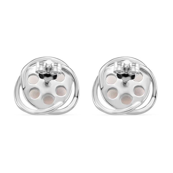 Weiße Süßwasser Perle Ohrstecker, 925 Silber rhodiniert image number 3