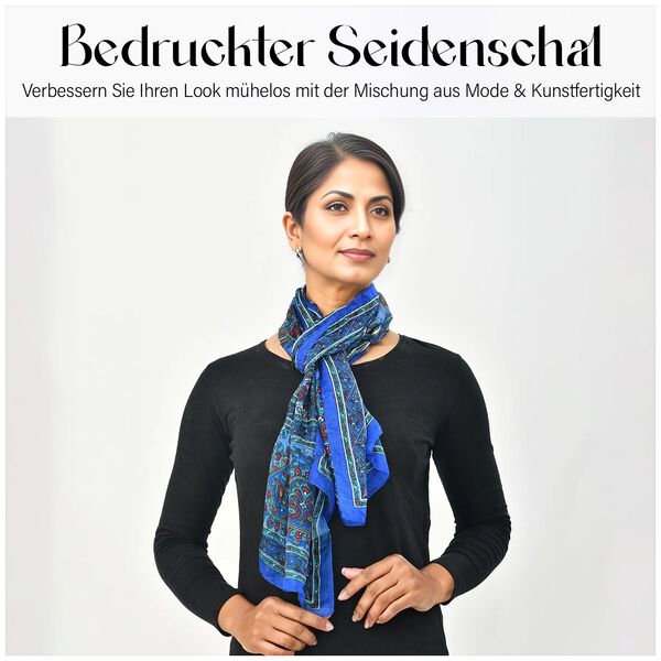 Luxuri&ouml;ser Schal aus Seide, himmelblau image number 3