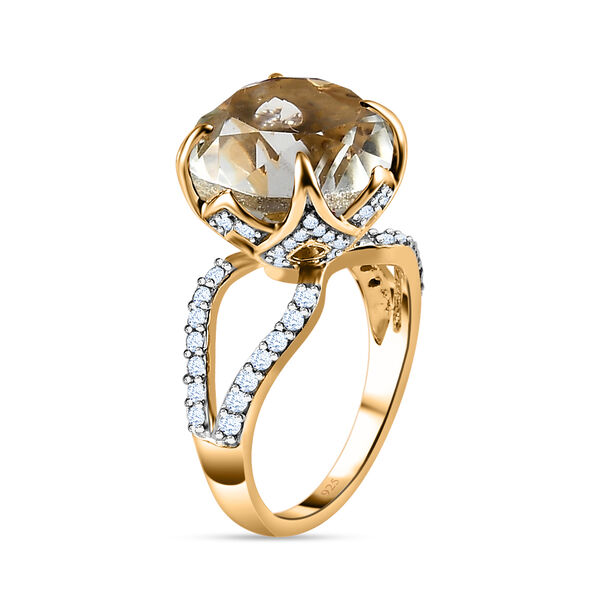 Prasiolith und Zirkon Ring - 8,06 ct. image number 5