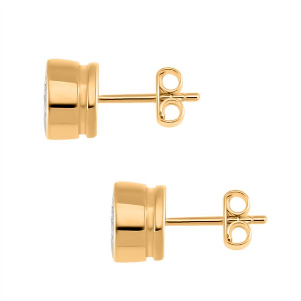 Moissanit Nugget Ohrringe, 925 Silber mit Gelbgold Vermeil - 2 ct. image number 4