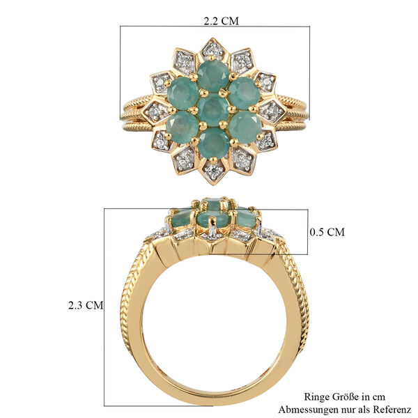 Grandidierit und Zirkon Ring 925 Silber vergoldet  ca. 1,43 ct image number 7