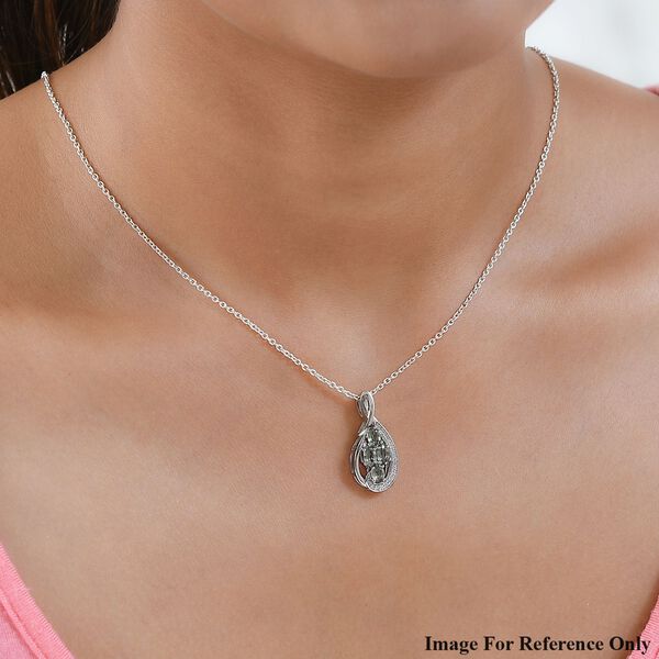 Grüner Saphir und weißer Zirkon-Anhänger - 1,42 ct. image number 2