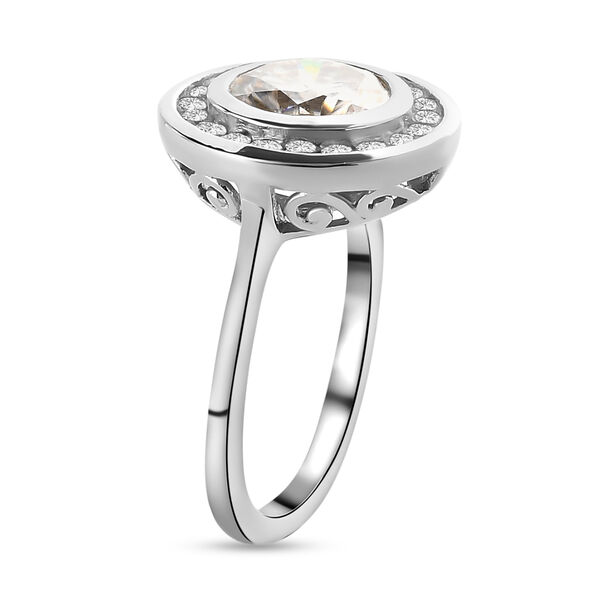 88 Facetten Moissanit-Ring, 925 Silber platiniert  ca. 2,16 ct image number 6