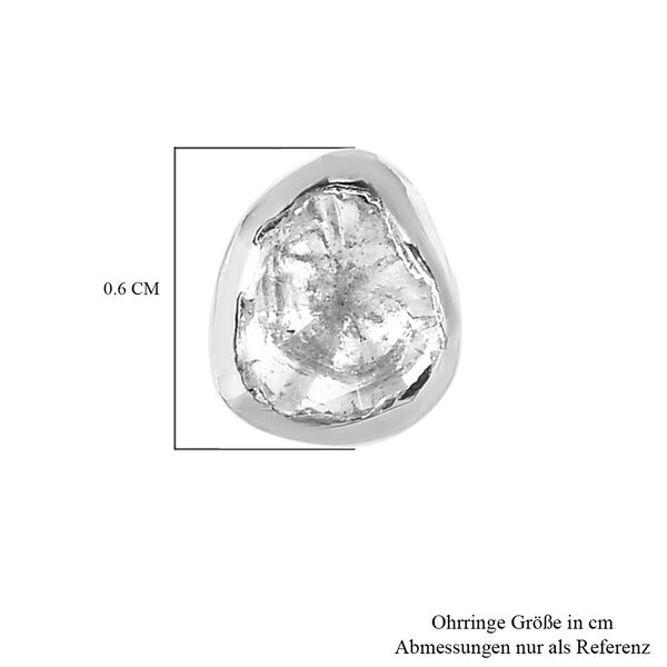 Handgearbeiteter Polki Diamant Ohrstecker 925 Silber platiniert ca. 0,25 ct image number 3