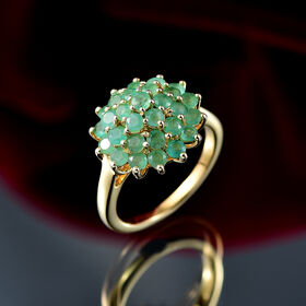 Socoto Smaragd Ring 925 Silber 750 Gelbgold Vermeil (Größe 17.00) ca. 1,98 ct