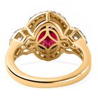 Rhodolith Granat und Zirkon Ring 925 Silber vergoldet  ca. 2,99 ct image number 5