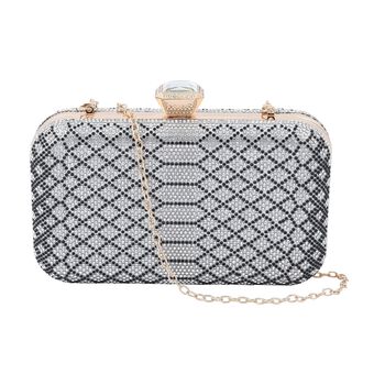 Moderne Clutch verziert mit facettierten Kristallen, 20x4x2cm, Schlange