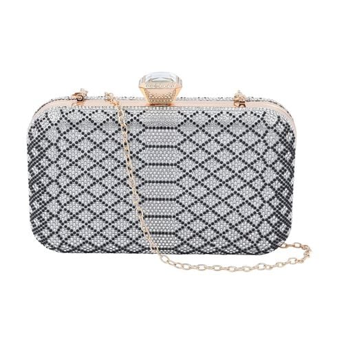 Clutch mit facettierten Kristallen, Schlangen Muster image number 0