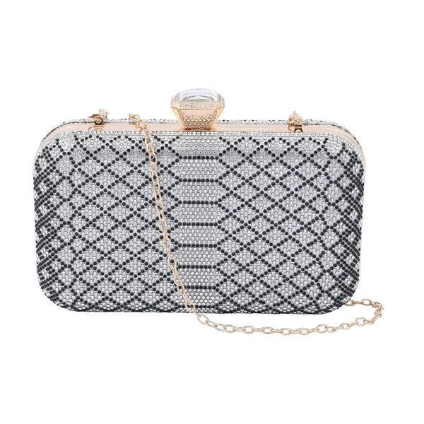 Clutch mit facettierten Kristallen, Schlangen Muster