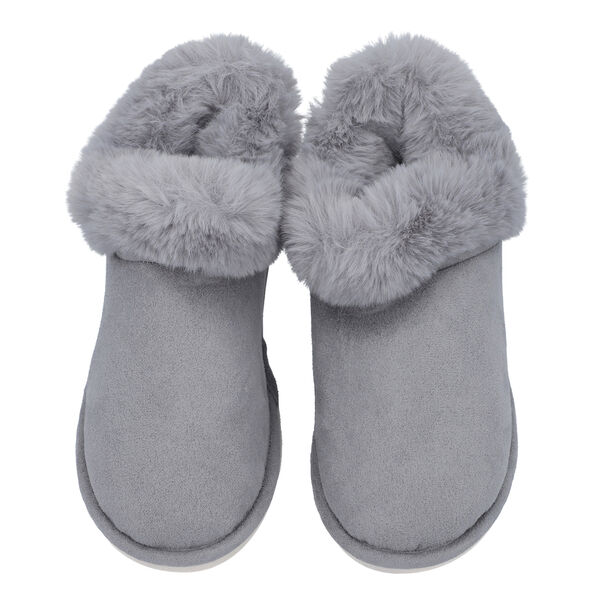 Gem&uuml;tliche Hausschuhe aus Kunstfell, Gr&ouml;&szlig;e 36-38, Grau image number 0
