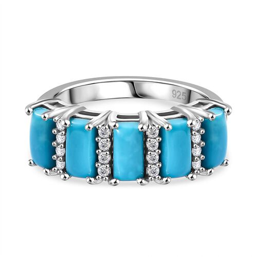 AA Sleeping Beauty Türkis und Zirkon Ring - 2,31 ct. image number 0