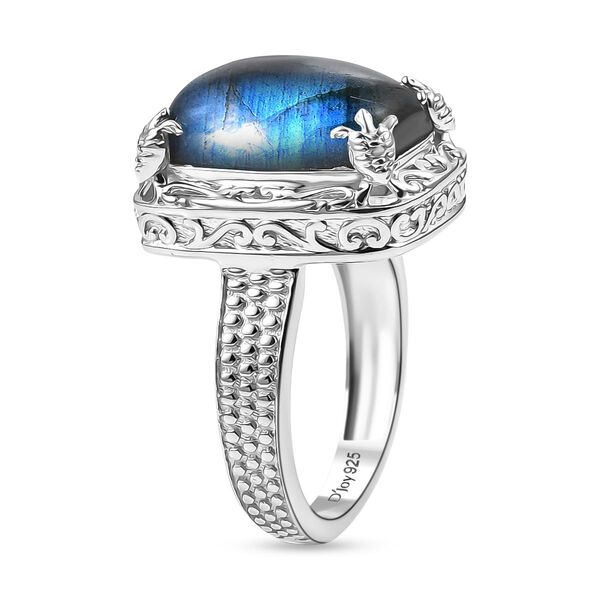 D'Joy AAA Labradorit Ring 925 Silber rhodiniert (Größe 17.00) ca. 7,38 ct image number 5