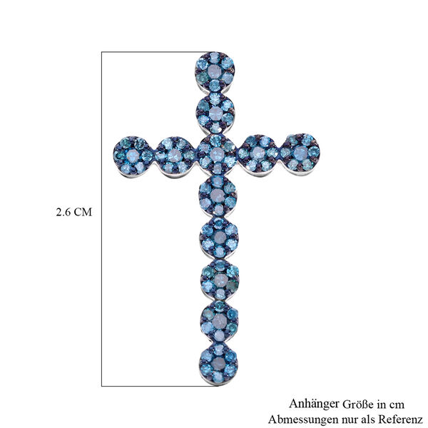 Blauer Diamant-Kreuz-Anhänger - 0,50 ct. image number 4