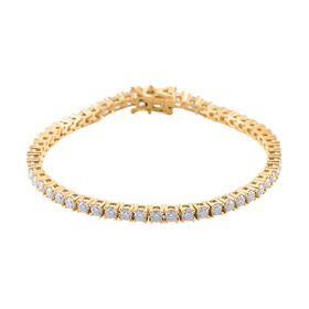 Moissanit Armband, 925 Silber Gelbgold Vermeil