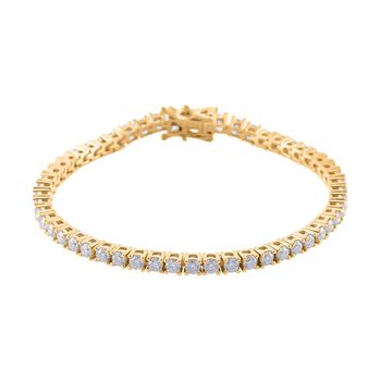 Moissanit Armband ca. 19 cm 925 Silber Gelbgold Vermeil ca. 4.98 ct