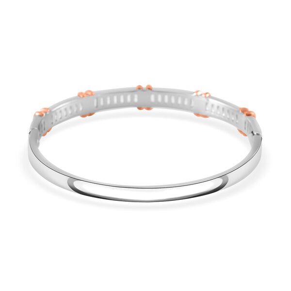 Designer-Stil - Weißer Zirkonia Armreif ca. 19 cm, bicolor image number 4