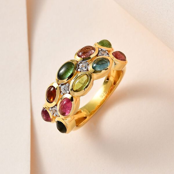 Nat&uuml;rlicher, mehrfarbiger Turmalin und Zirkon-Ring - 2,84 ct. image number 1