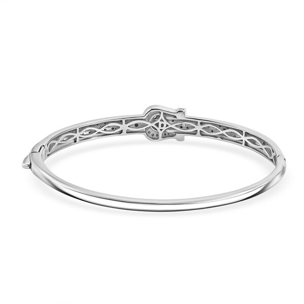 D'Joy Blauer Diamant Armreif ca. 19 cm 925 Silber Rhodiniert (10-15 Werktage Lieferzeit) ca. 0.99 ct image number 4