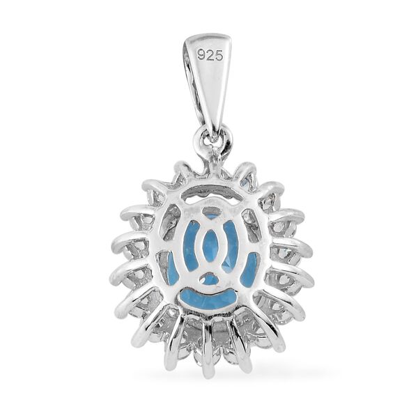 Schweizer Blautopas und Anh&auml;nger 925 Silber platiniert ca. 4,85 ct image number 4