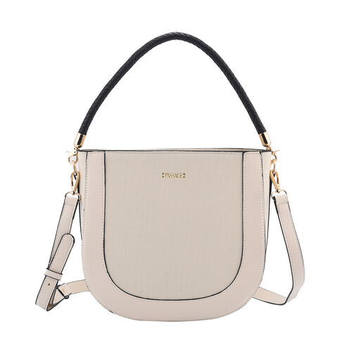 Hobo Tasche mit abnehmbarem Riemen, Größe 26x8x14 cm, Beige image number 0