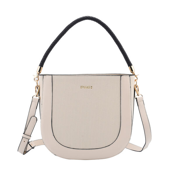 Hobo Tasche mit abnehmbarem Riemen, Gr&ouml;&szlig;e 26x8x14 cm, Beige