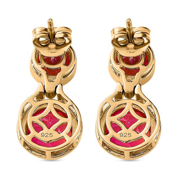 Sunset Quarz Triplette Ohrringe, 925 Silber Gelbgold Vermeil, ca. 6.89 ct image number 5