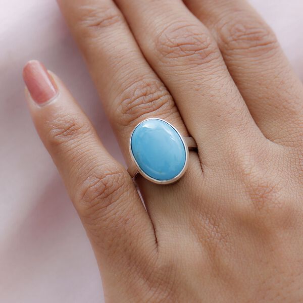 Sleeping Beauty T&uuml;rkis Ring 925 Silber platiniert (Gr&ouml;&szlig;e 21.00) ca. 6,71 ct image number 3
