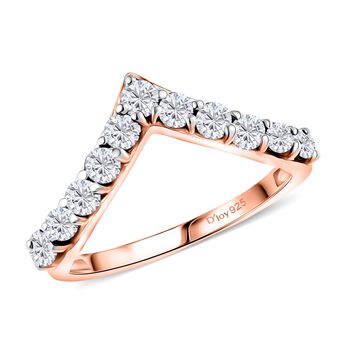 D'Joy Moissanit Ring, 925 Silber ros&eacute;vergoldet - 0,68 ct.