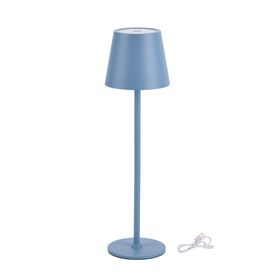 Metall-Tischlampe, wiederaufladbar, dimmbar, USB-Ladung, 110x380 mm, Blau