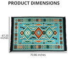 Jacquard gewebter Teppich mit Quasten, Größe 180x120 cm, Türkis image number 3