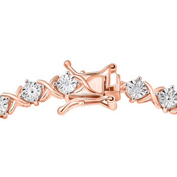 EverTrue 19cm Armband mit Diamantakzenten in Ros&eacute;goldton