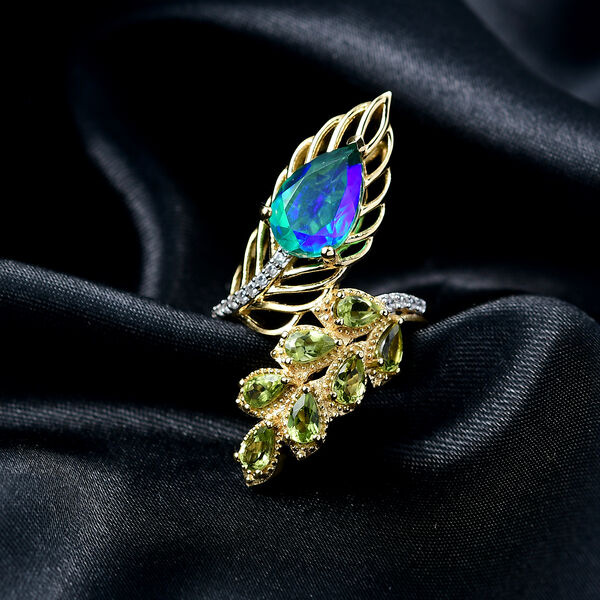 D'Joy Pfau Triplett Quarz, Peridot und Zirkon Ring - 4,90 ct. image number 1