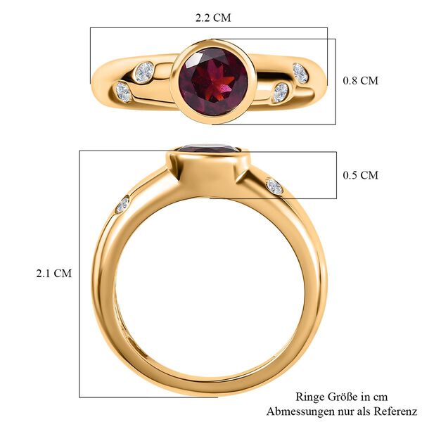 Rhodolith Granat und Zirkon Ring - 1,05 ct. image number 7