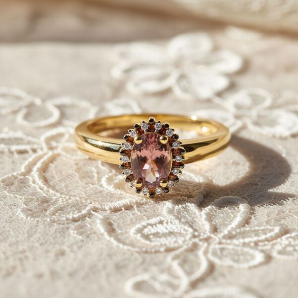 D'Joy Blush Turmalin, roter Diamant und Zirkon Ring - 1 ct. image number 1