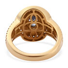 Tansanit und Zirkon Ring 925 Silber vergoldet  ca. 0,98 ct image number 5