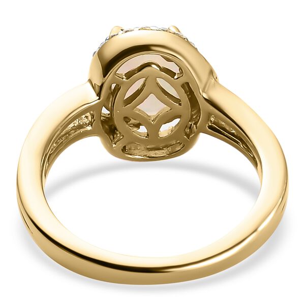 Nat&uuml;rlicher, &auml;thiopischer Opal und Zirkon-Ring, 925 Silber vergoldet  ca. 1,33 ct image number 6