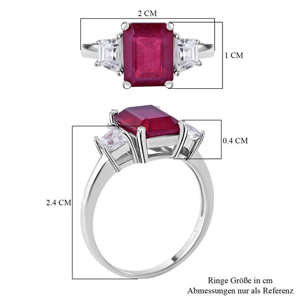 Afrikanischer Rubin und Zirkon Ring, ca. 4,44 ct. image number 4