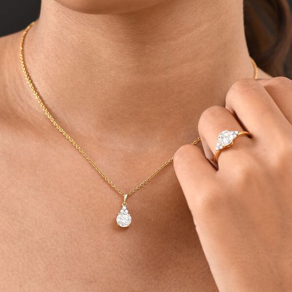 D'Joy Moissanit Schmuckset. 925 Silber vergoldet - 4,38 ct. image number 3