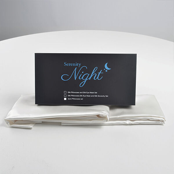 Serenity Night: 2er-Set Kissenbez&uuml;ge aus 100% Maulbeerseide, Gr&ouml;&szlig;e 40x80 cm, Elfenbeinfarben image number 5