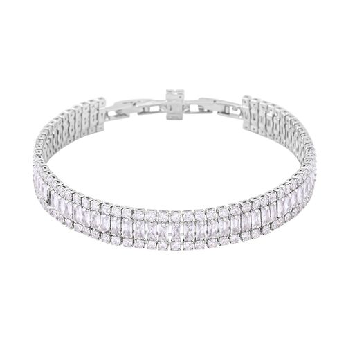 Weißer Zirkonia Armband, ca. 16.5+2.5 cm, ca. 8.00 ct image number 0