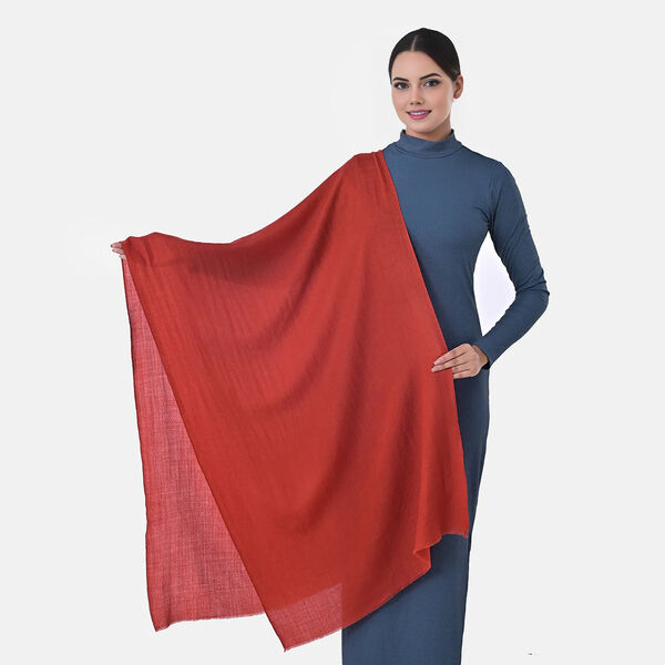 LA MAREY - Gro&szlig;formatiger Schal, 100% Kaschmirwolle, 70 x 195 cm, Kupferrot image number 0