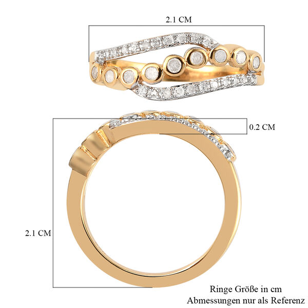 Diamant Ring 925 Silber Gelbgold Vermeil  ca. 0,25 ct image number 7