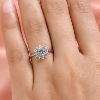 LUSTRO STELLA Wei&szlig;er Zirkonia Ring 925 Silber platiniert (Gr&ouml;&szlig;e 17.00) ca. 1,87 ct