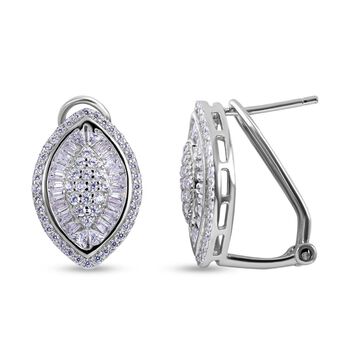 Lustro Stella - Wei&szlig;e Zirkonia Ohrringe, 925 Silber rhodiniert ca. 1.61 ct